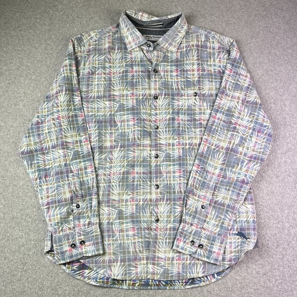 Tommy Bahama Shirt Mens Medium Coastline Cord Montecito Frond Floral Chambray - Picture 1 of 8